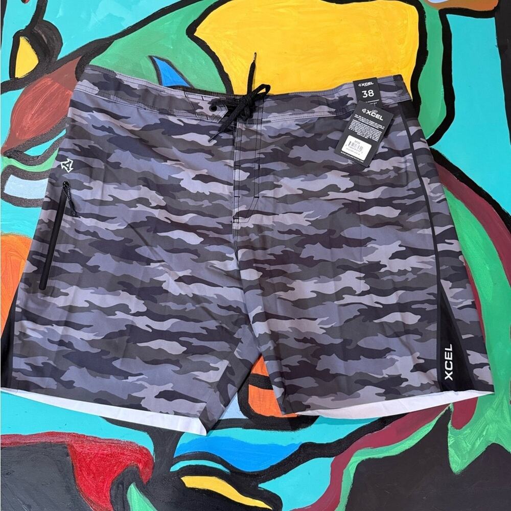 NWT Men's Ultra Light Weight Camo Board Shorts Surf Summer Outdoors Fishing 38
